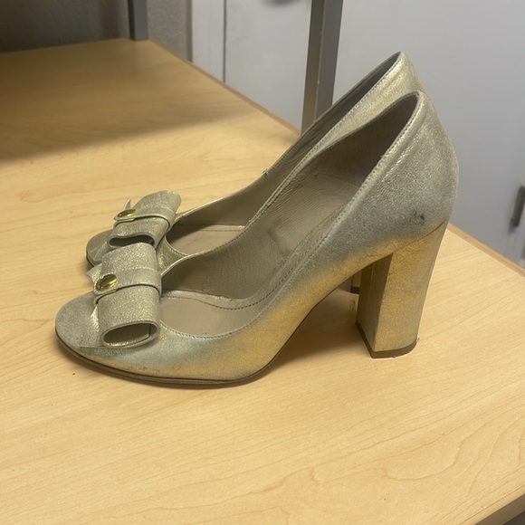 Etro Shoes - Etro Gold Dressy Block Heels 37.5 REDUCED